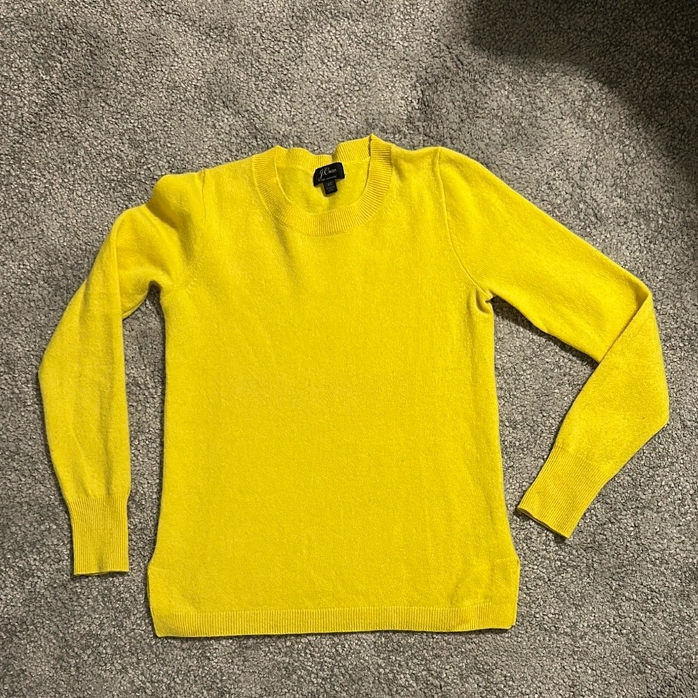 J Crew 100% cashmere Yellow Women's Sweater